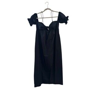 A New Day Off-Shoulder Keyhole Poplin Cotton Midi Dress Pockets Size M NEW